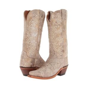1883 Lucchese Elegant Embroidered white Cowboy cowgirl womens Boots